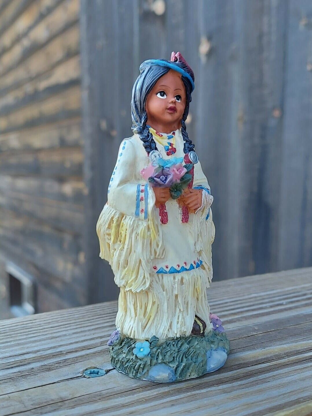 American Native Girl Ceramic Figurine