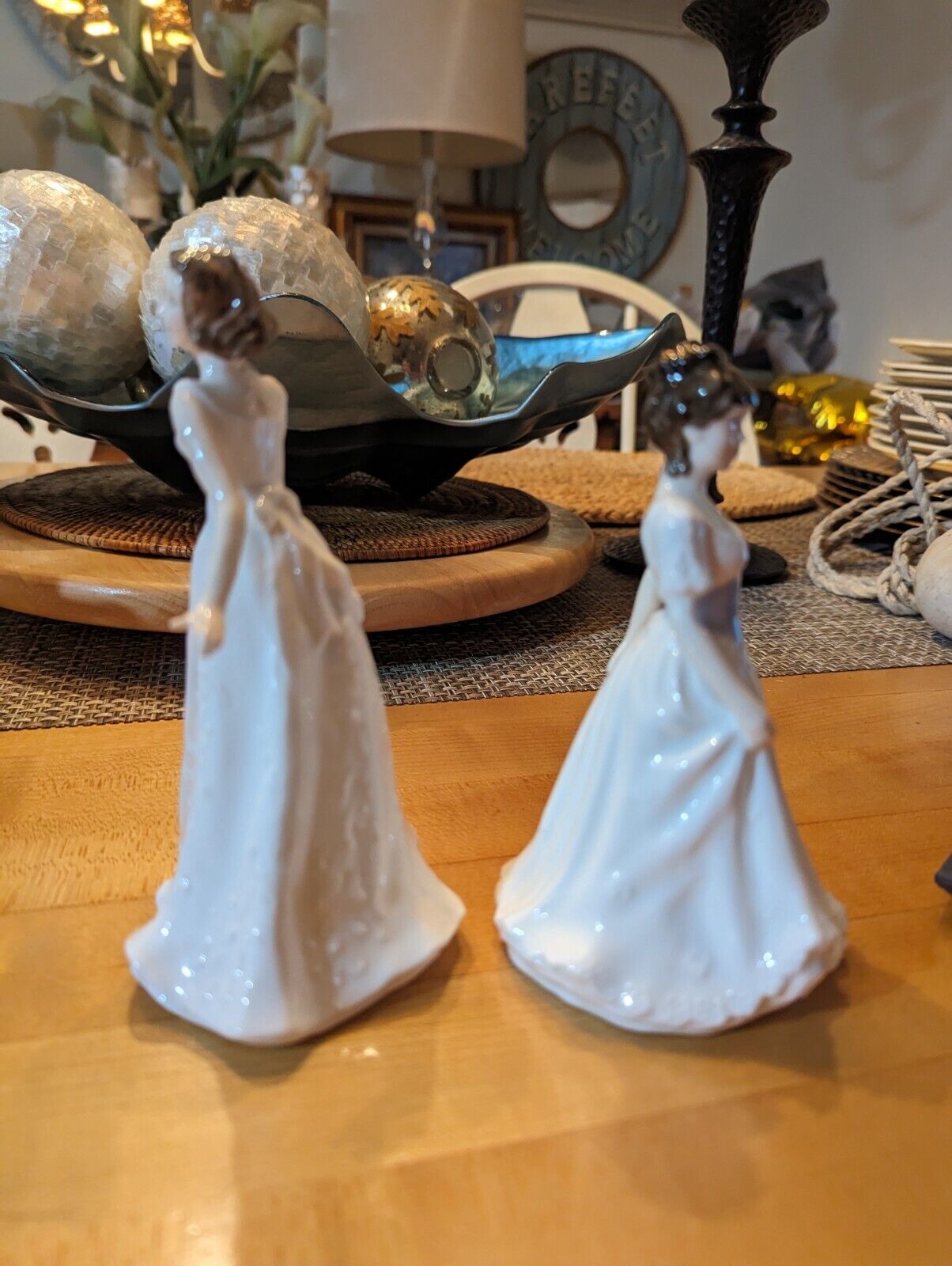 2 Vintage Royal Doulton Sentiments Figurines Melody & Cherish 6" Tall Figurines