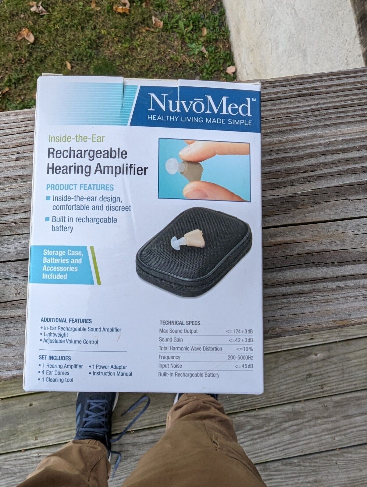 2 New Sealed NuvoMed Inside the Ear Rechargeable Hearing Amplifiers w Case