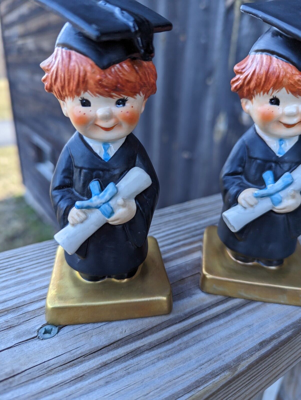 Pair of GOEBEL REDHEAD BACHELOR DEGREE FIGURINES (BOY GRADUATE) 5"H WEST GERMANY