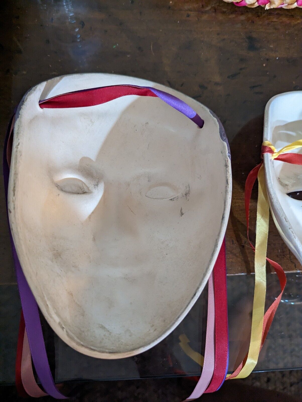 Two Hand Crafted Porcelain Face Masks