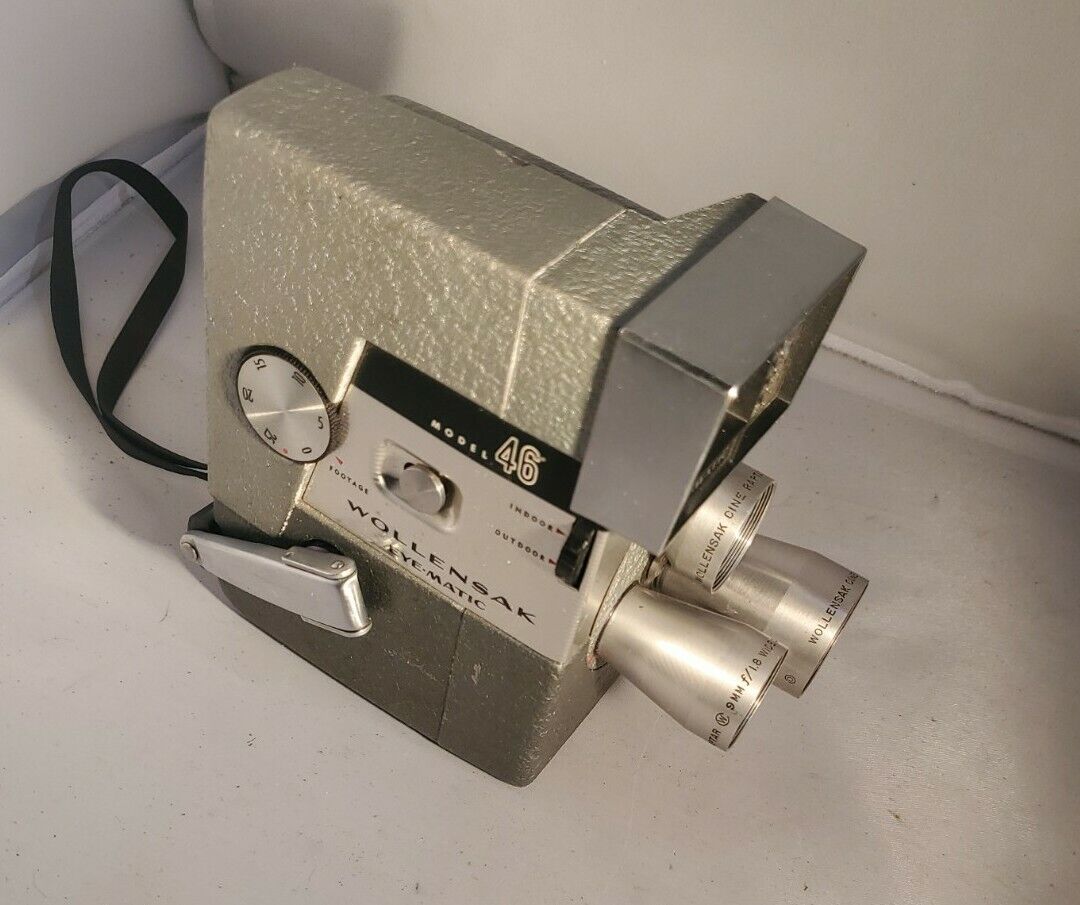 Vintage WOLLENSAK Eye-Matic Model 46 Indoor Outdoor Reel to Reel 8 MM Camera