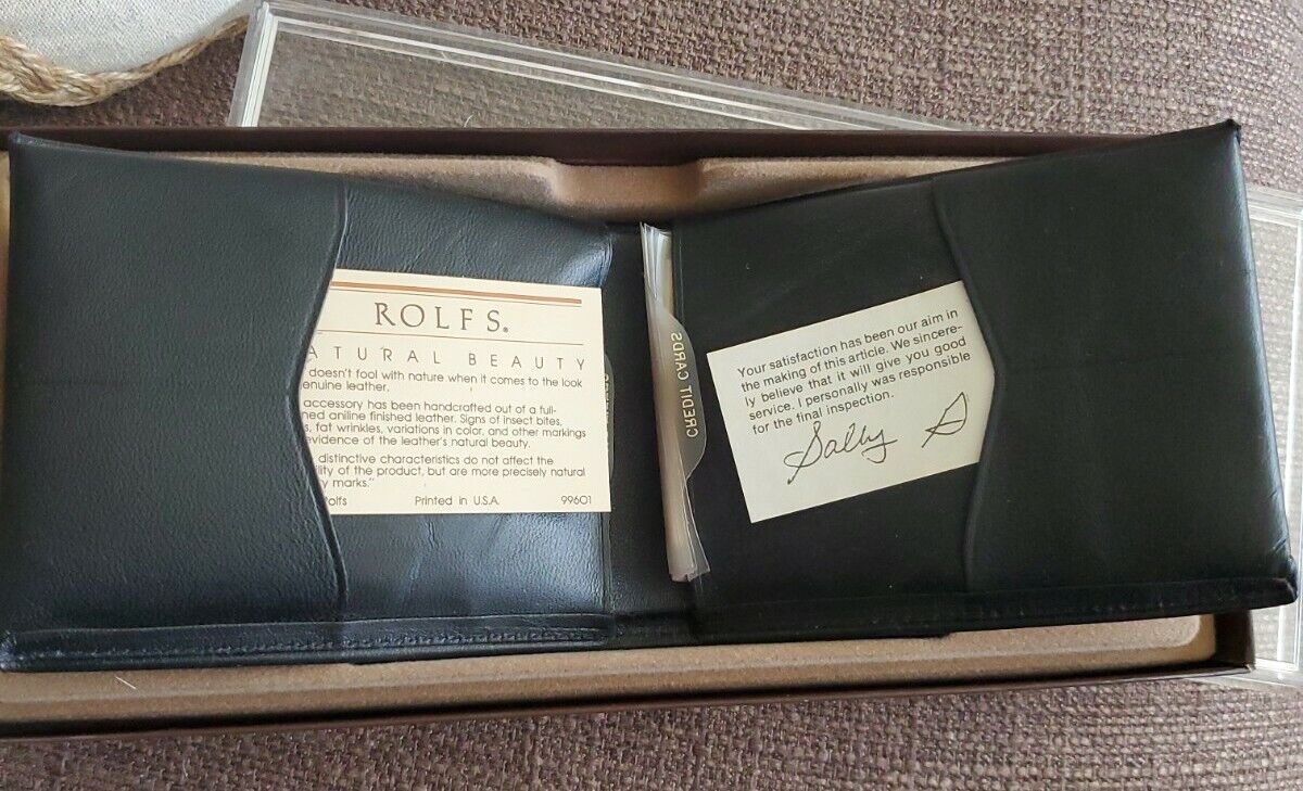 Vintage Rolfs Billfold 'N' Key Holder Gift Set Wallet Is Leather KC Golden