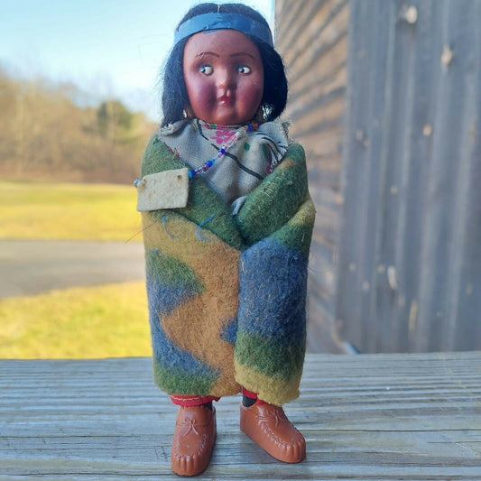 VINTAGE TRADEMARK SKOOKUM BULLY GOOD INDIAN DOLL PATENTED IN USA