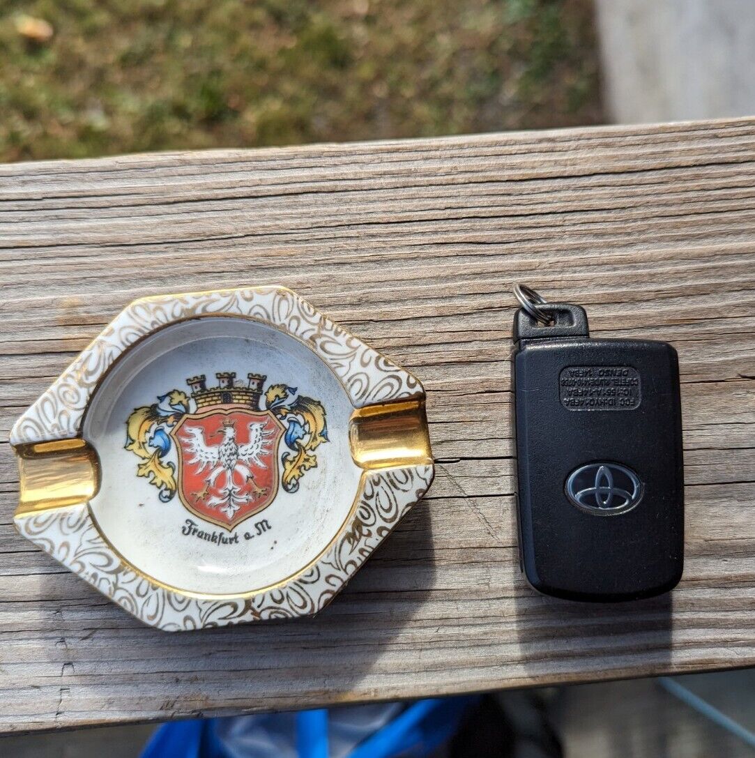 Vintage FRANKFURT On The Main Coat of Arms Ceramic Ashtray