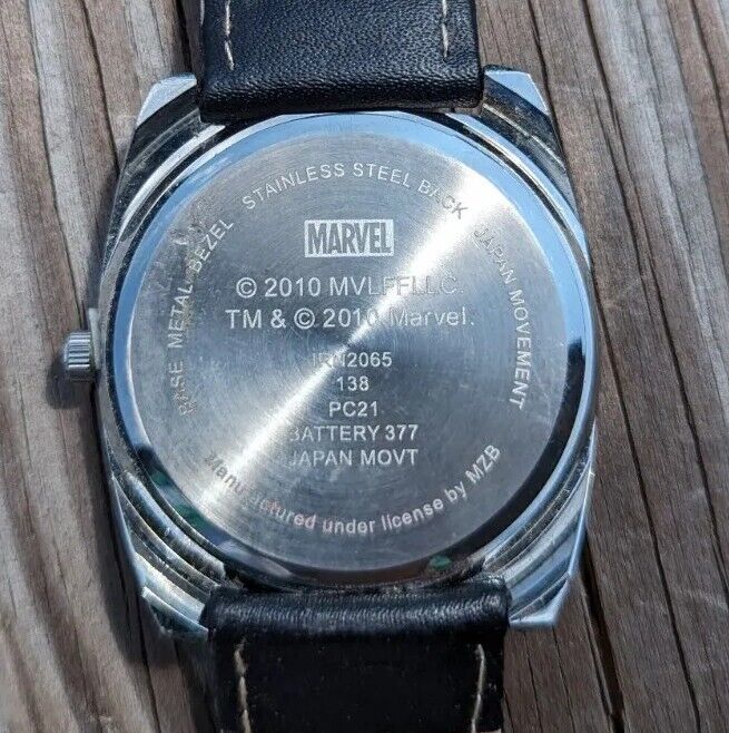 Marvel Iron Man Watch - Black Leather Strap IRN2065