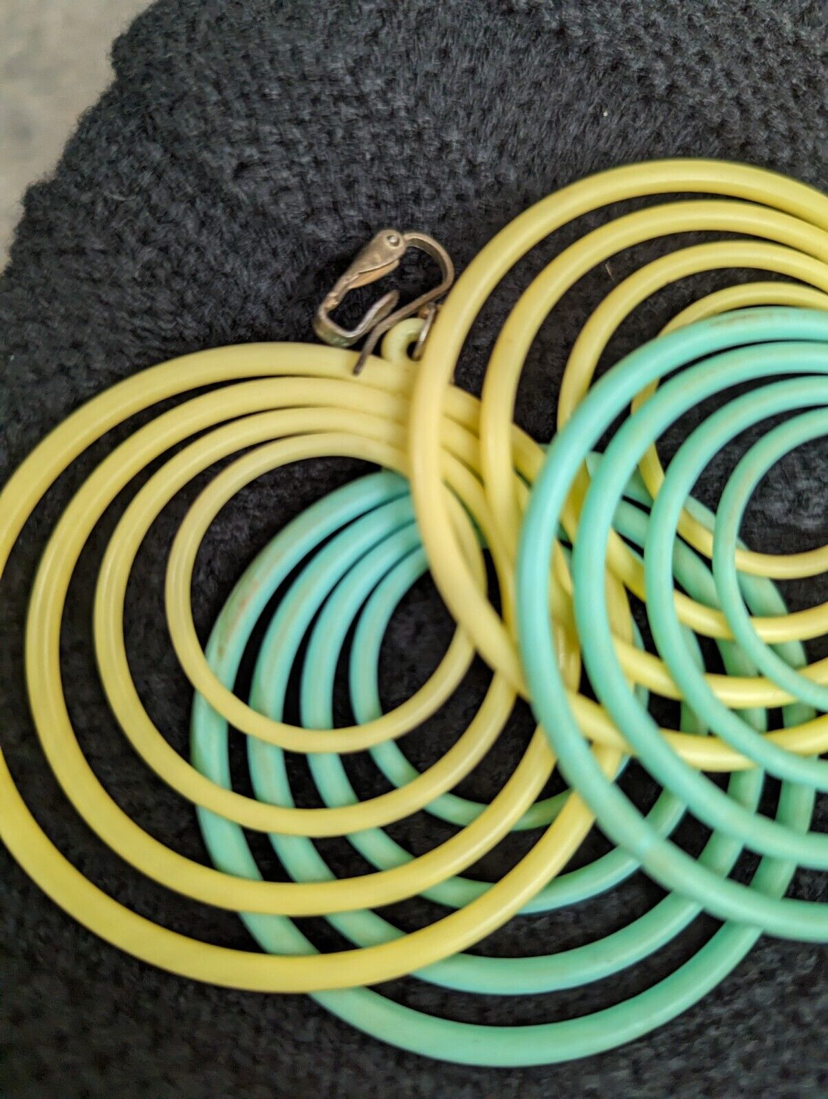 Vintage Seventies Spiral Loops Large Plastic Earings