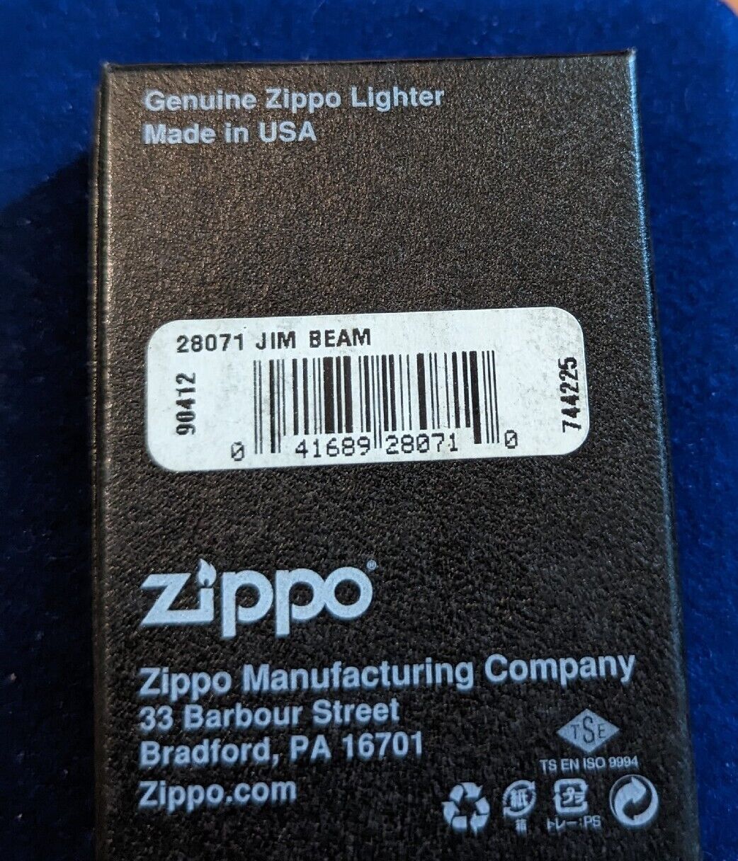 Classy Polished Chrome Jim Beam Zippo Lighter NIB