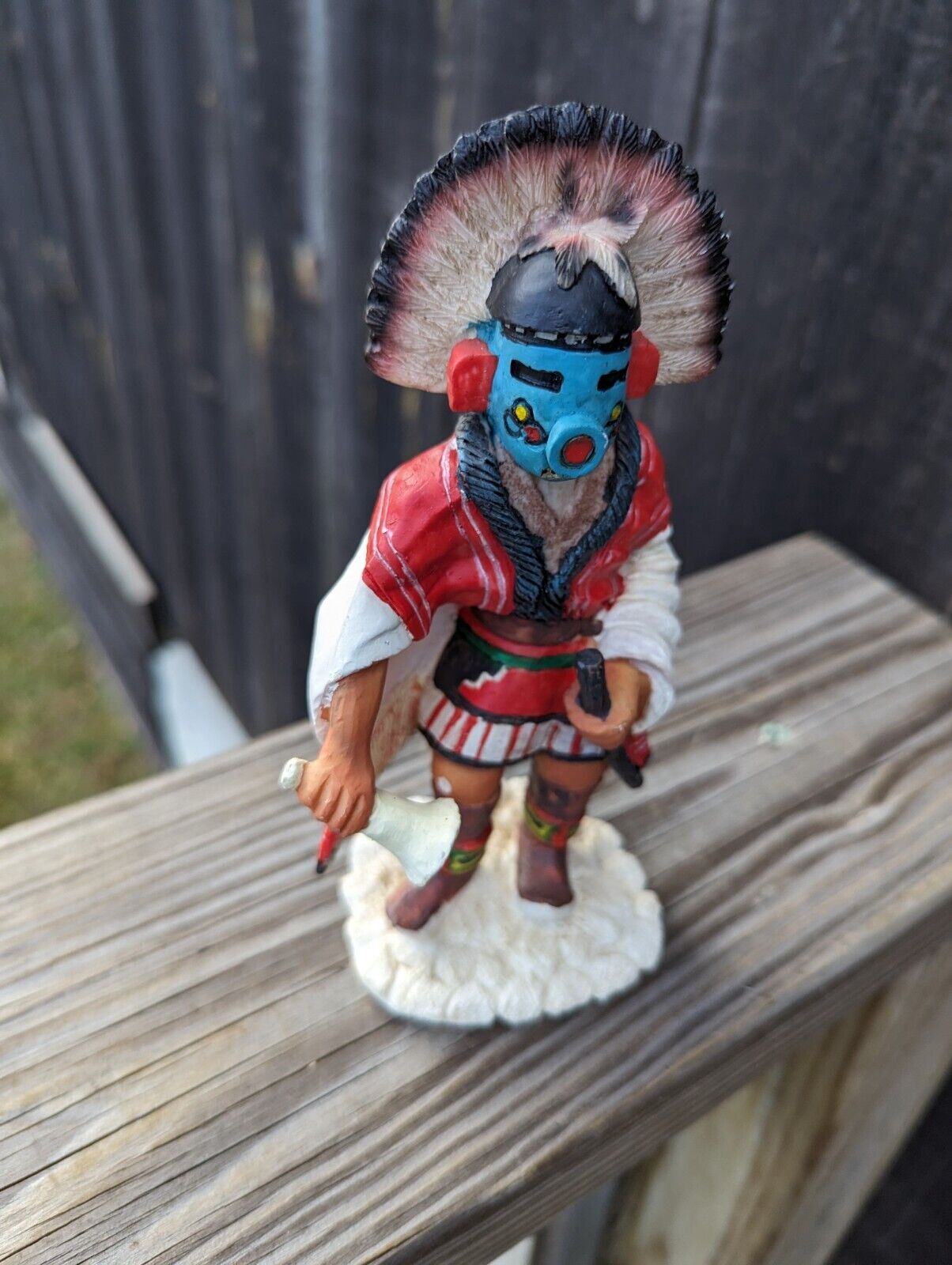 Vintage 1980 Hopi Kachina Ceramic 7" Figurine