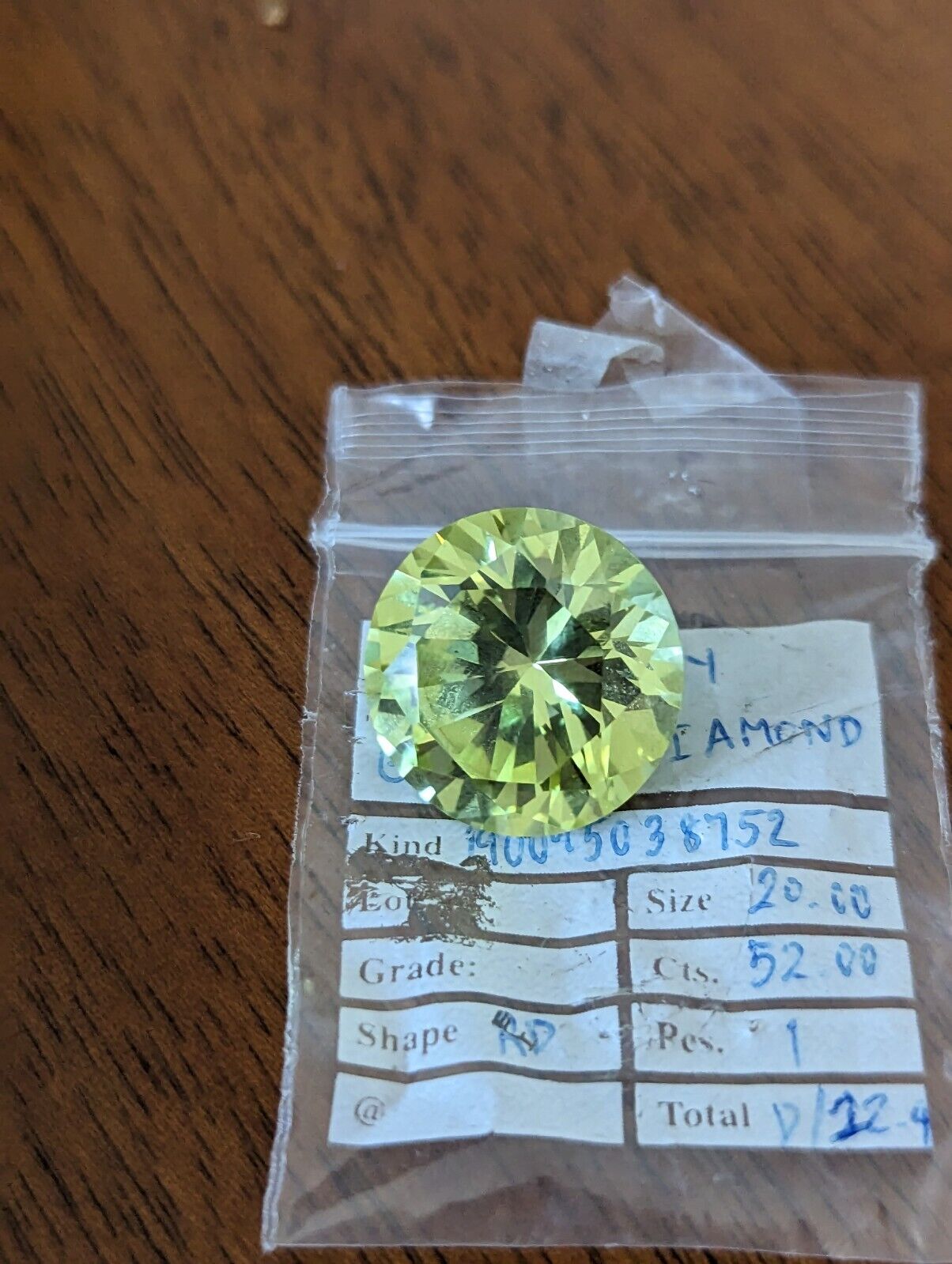 Lab Canary Green Diamond Round Polished Stone 52.00 cts