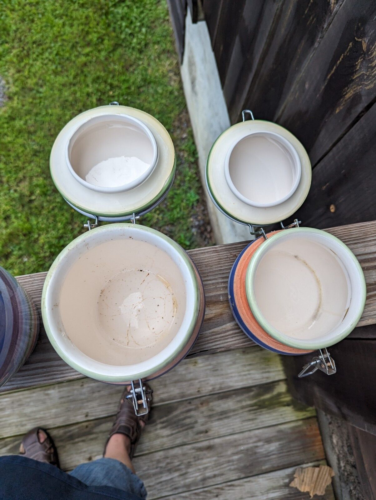 Kitchen Multicolor Canisters Set Of Three Different Sizes