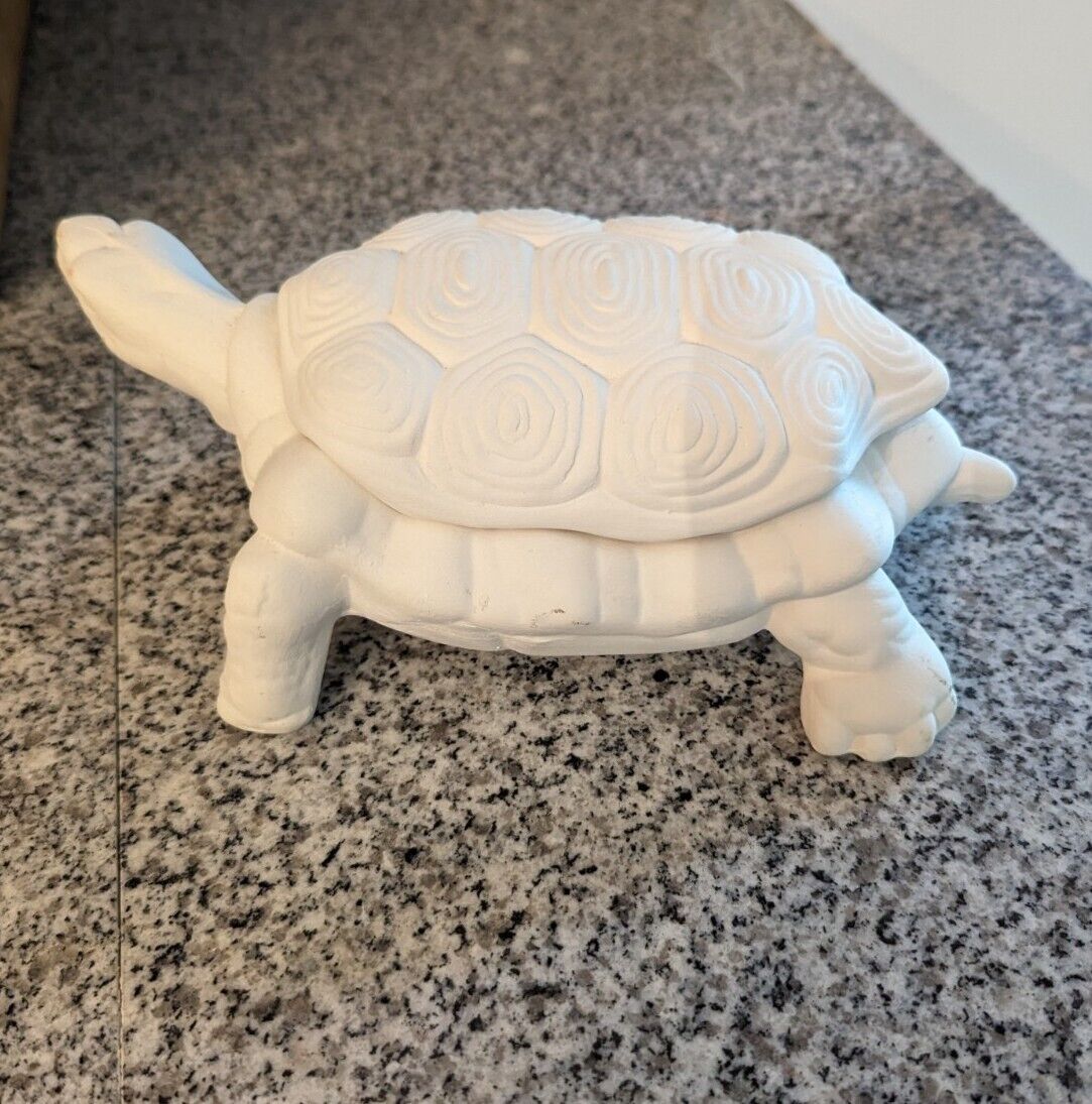 Arnels All White Turtle Jewelry Larg Trinket box Mold Aprox 6" By 3.5"