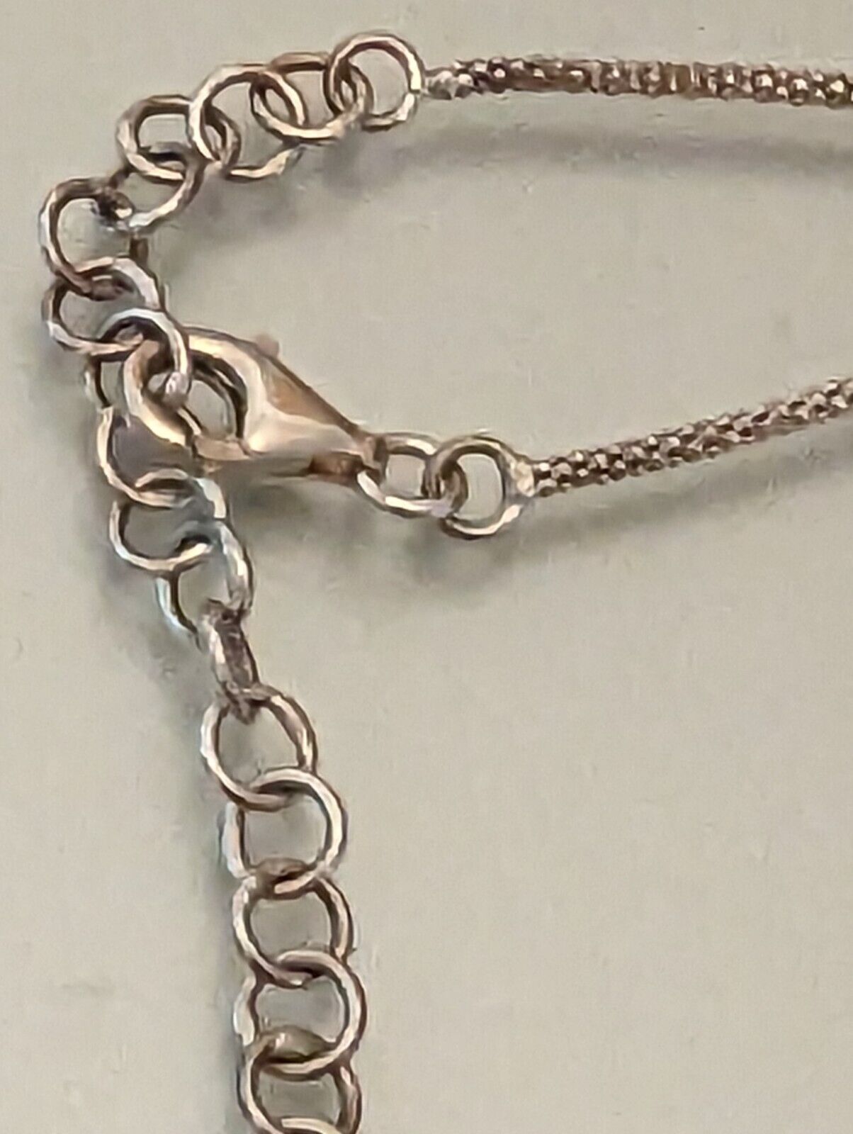 Mother Of Pearl And Sterling 925 Silver Wave Necklace Diameter 2" Rope Chain 18"