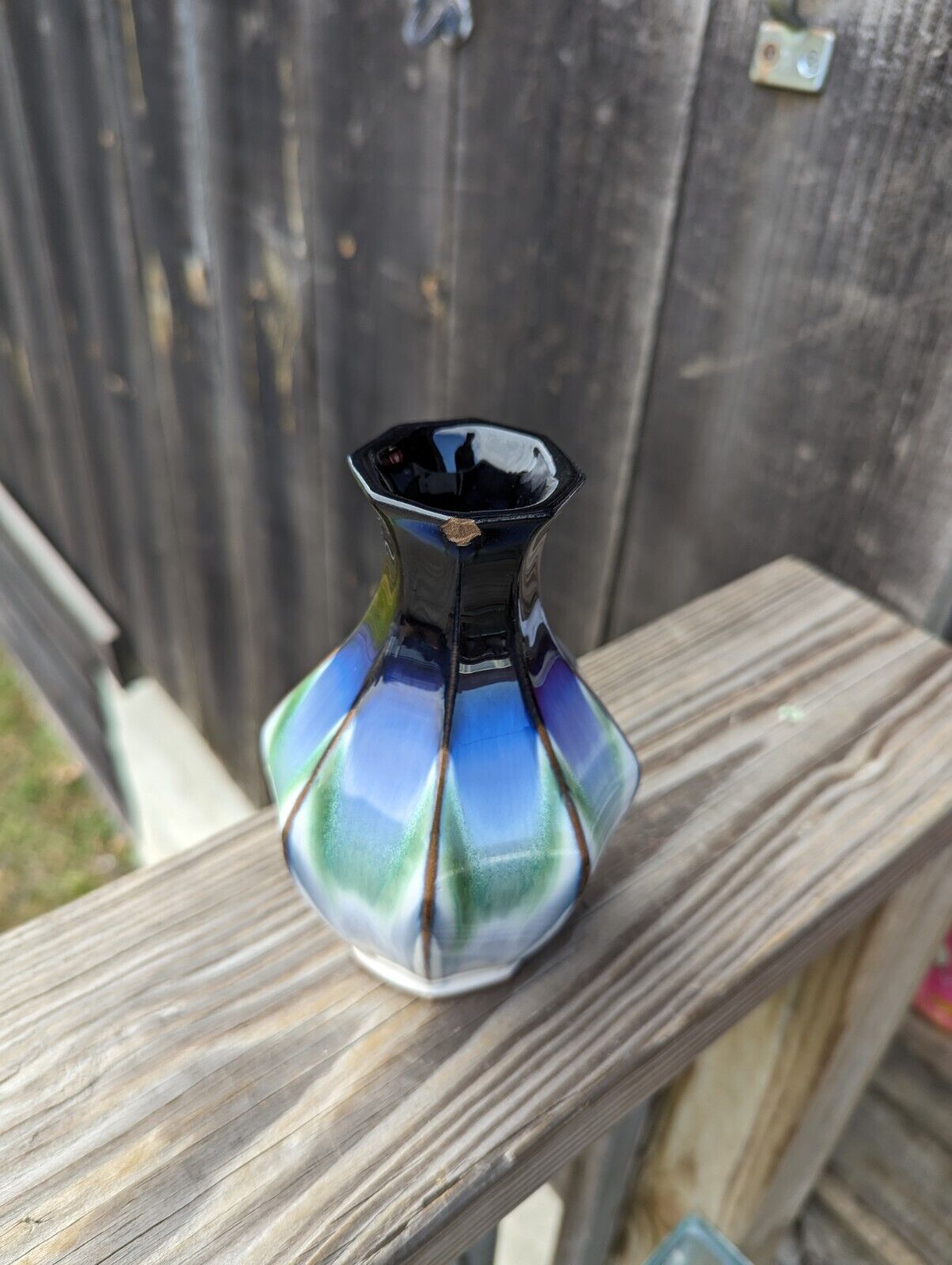 Made In Japan 5" Blue Ceramic Vase