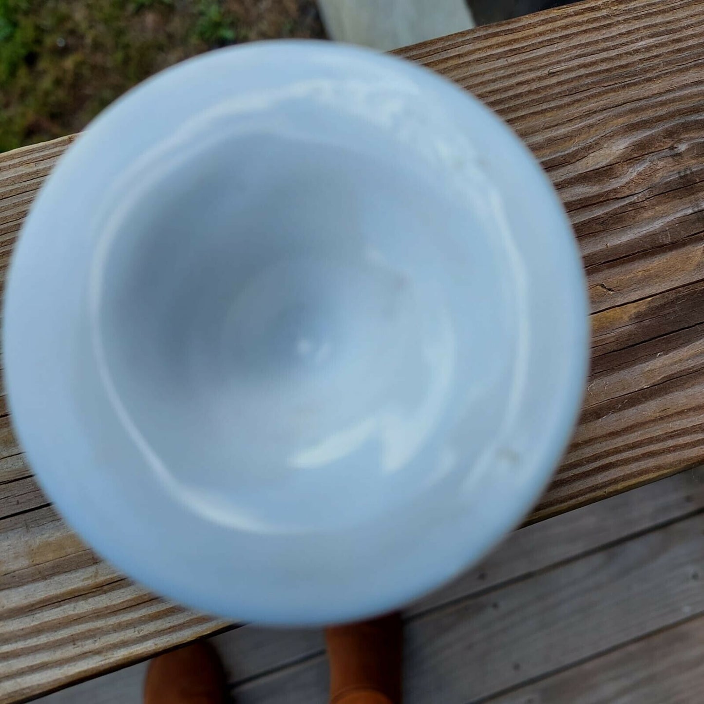 Milk Glass Creamer Pedestal, Indiana Glass Harvest Grape Pattern