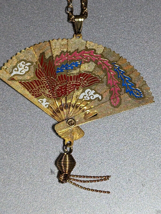 Articulated fan necklace beautiful VINTAGE