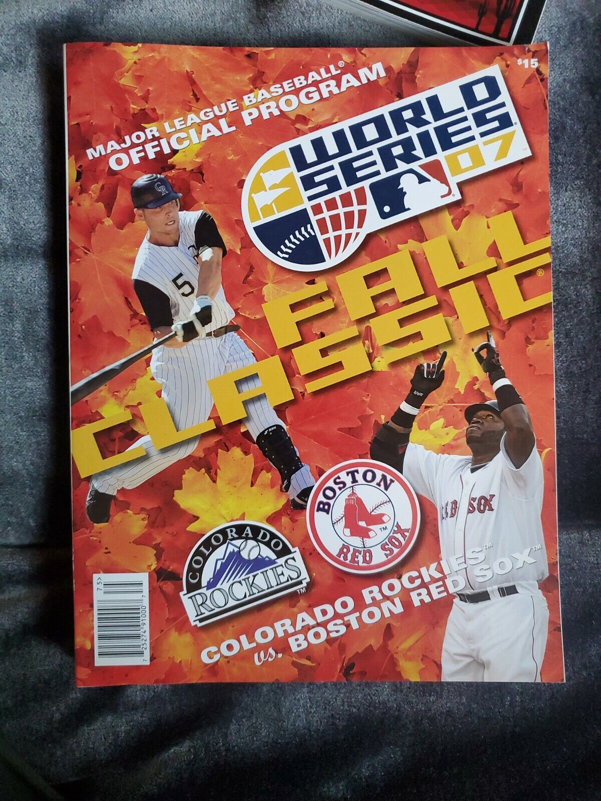 2007 Official Major League Baseball World Series Program Rockies vs Red Sox