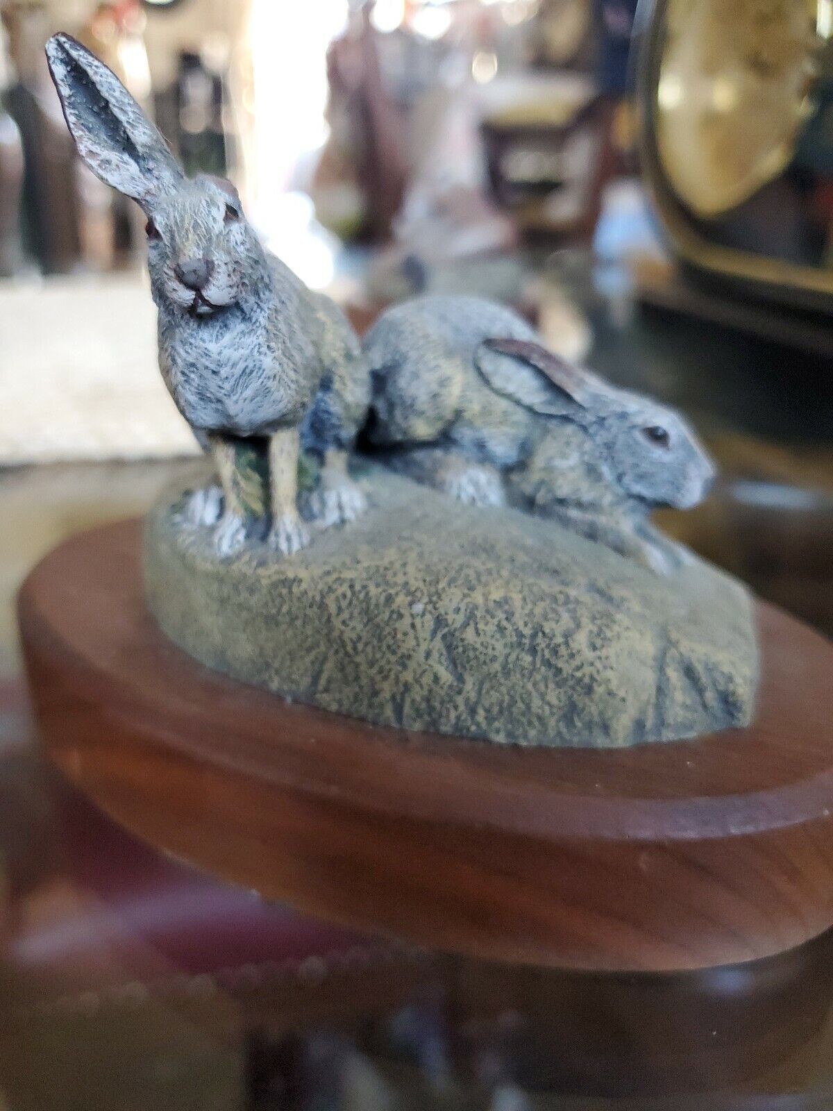 Vintage Hamilton Collection Rabbit Figurine Audubon Bronzes by The Deatons