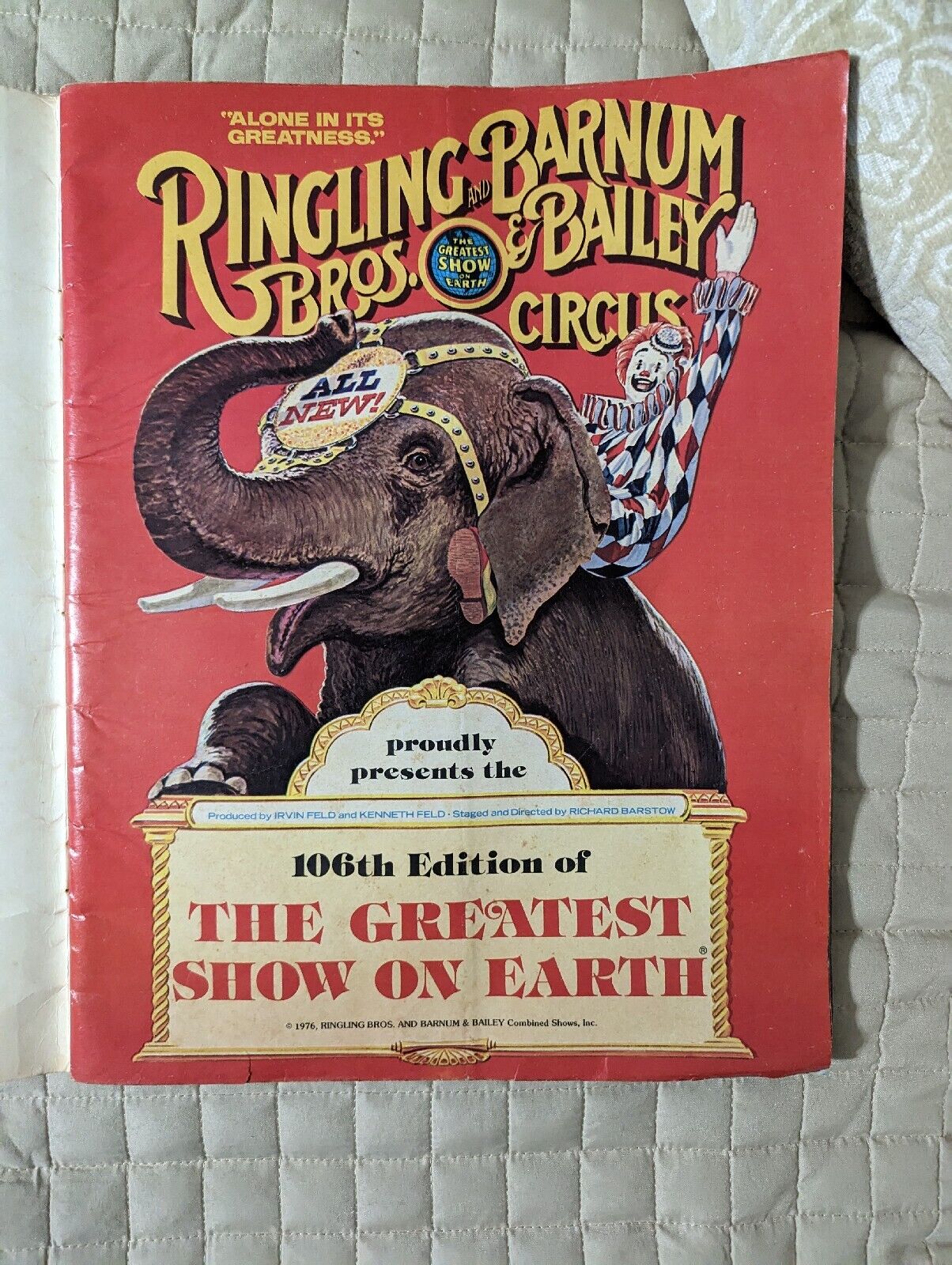 Ringling Bros. and Barnum & Bailey Circus 1976 Vintages Program 106 TH Edition