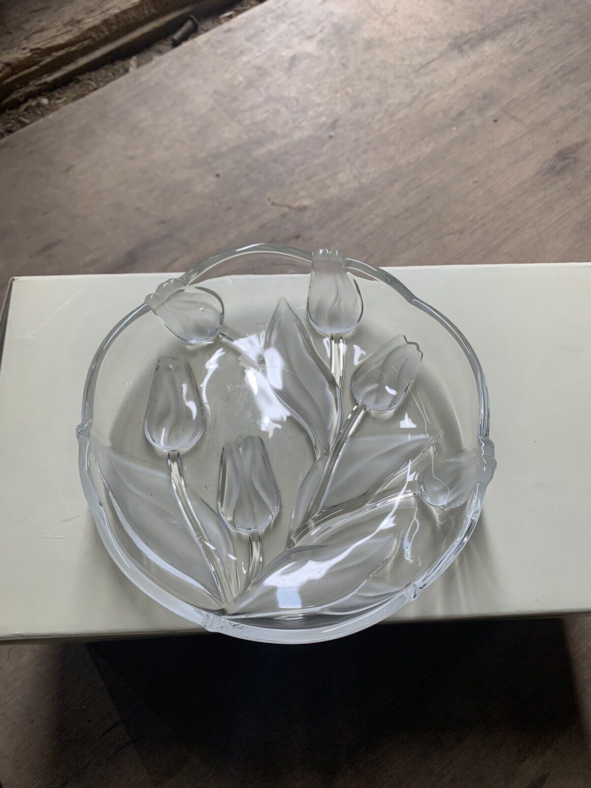 decorative art glass plate With Roses