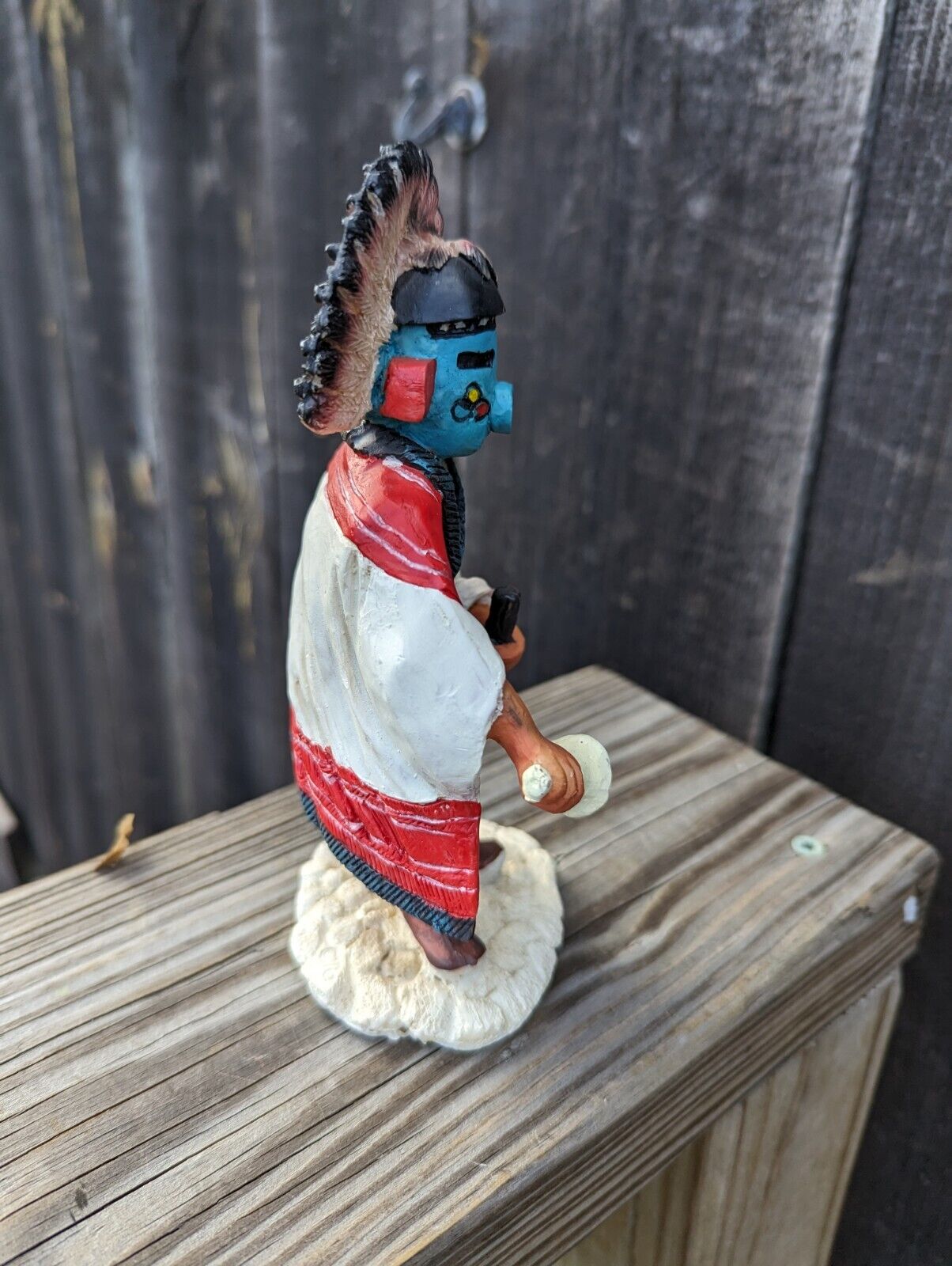 Vintage 1980 Hopi Kachina Ceramic 7" Figurine