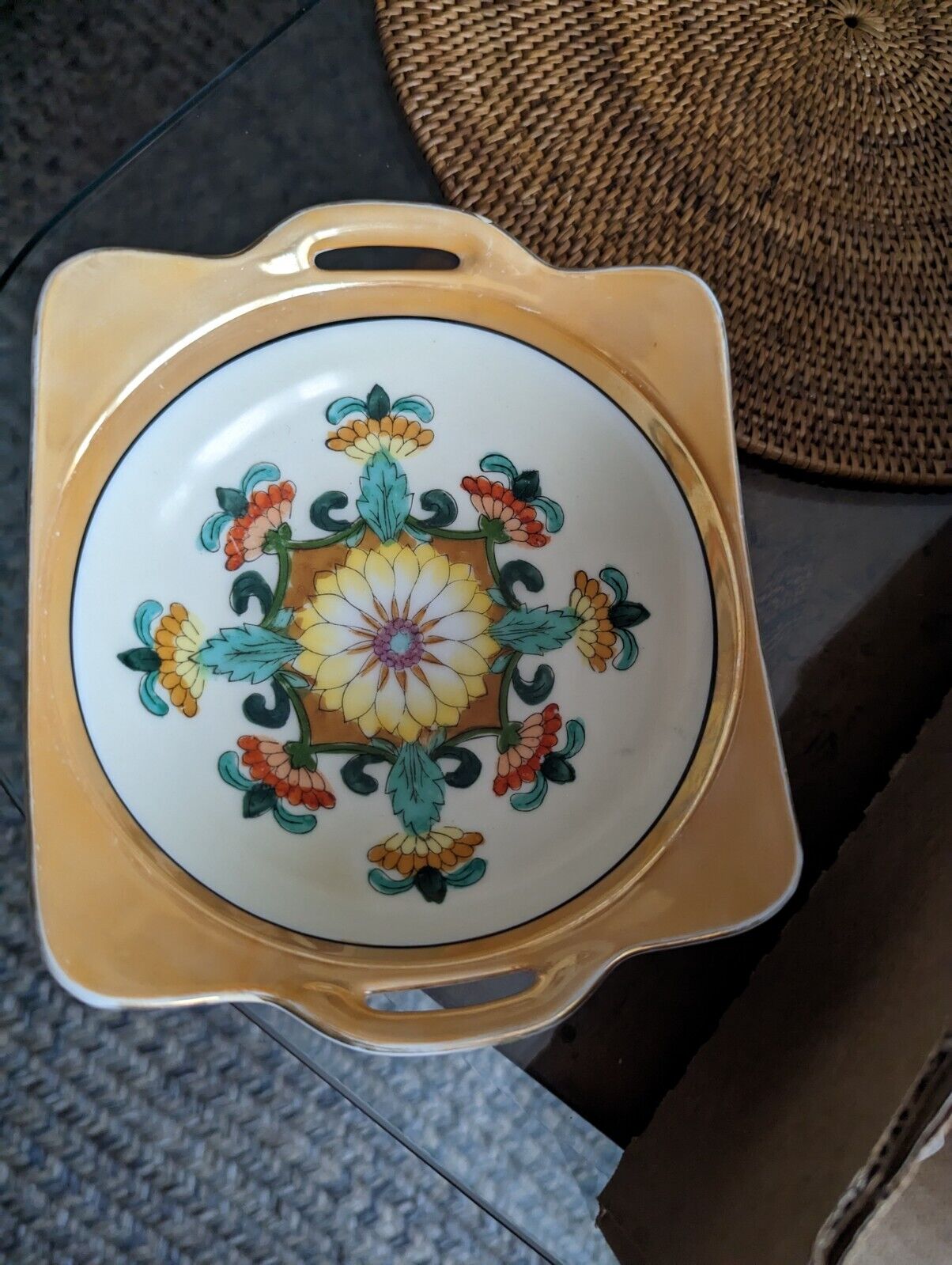 BUTTERSCOTCH JAPANESE LUSTERWARE NORITAKE HAND PAINTED BOWL