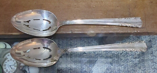 Two Holmes And Edwards Deep Plated Silver Serving Spoons