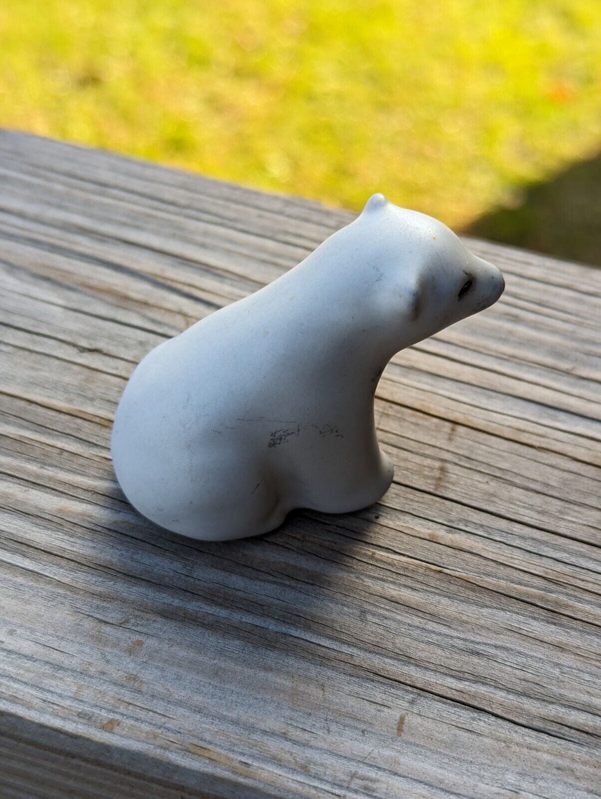 Vintage POD Studios Signed Miniature All White Polar Bear Figurine 3.5" Tall