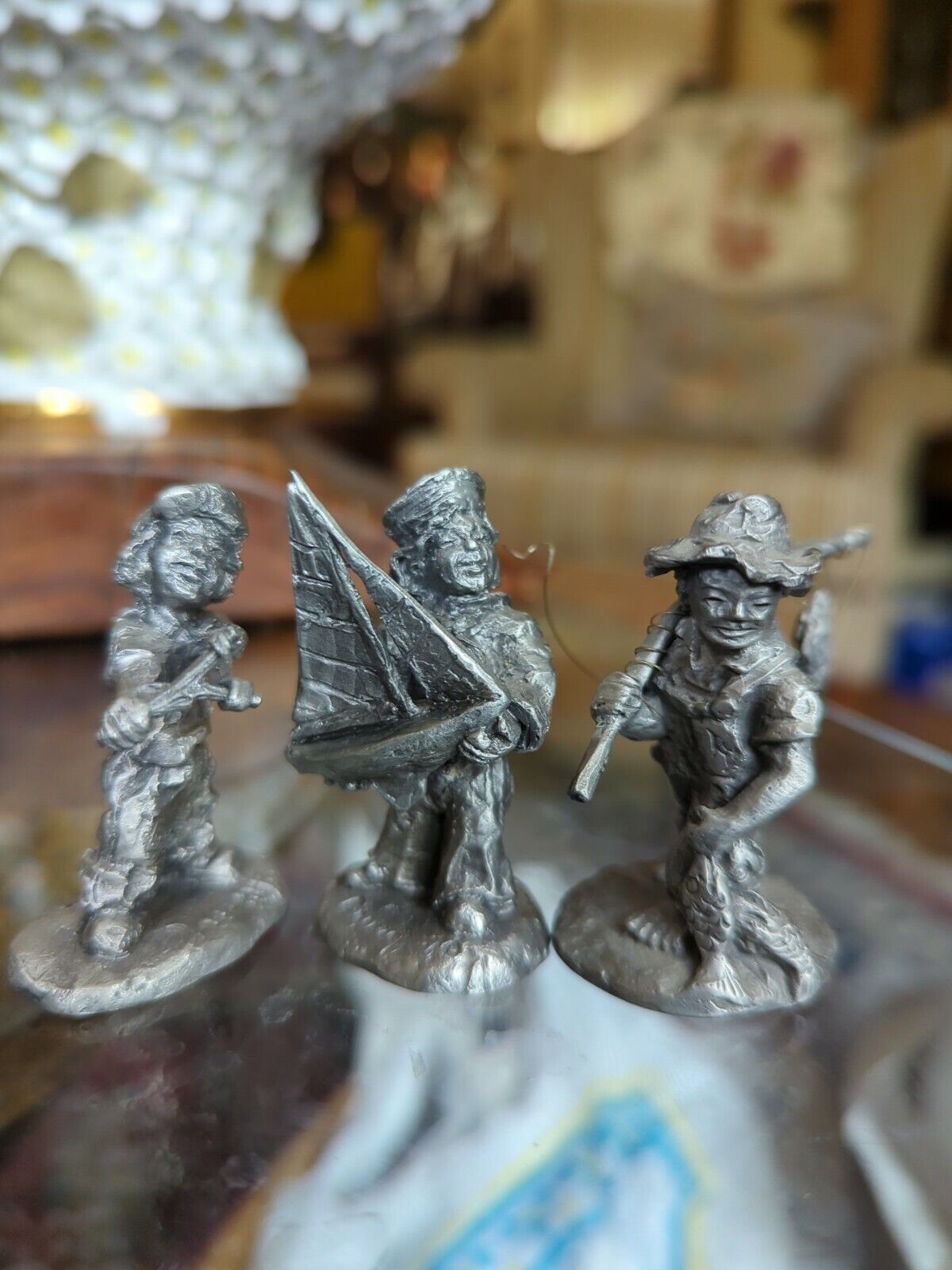 DeadEye, Cast Off, First Catch, Three International Pewter Figurines