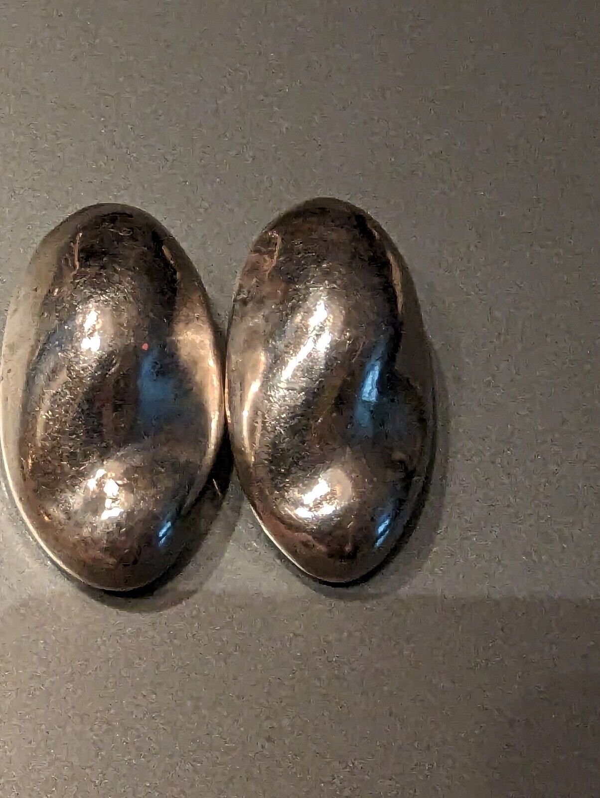 Large Puffy 925 Silver ClipOn Earrings 20 Grams 1.2 Inches eac Modernist Style