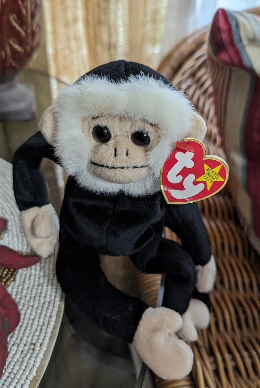 1999 TY Beanie Babies Rare Mooch Vintage New w/ Tag Monkey