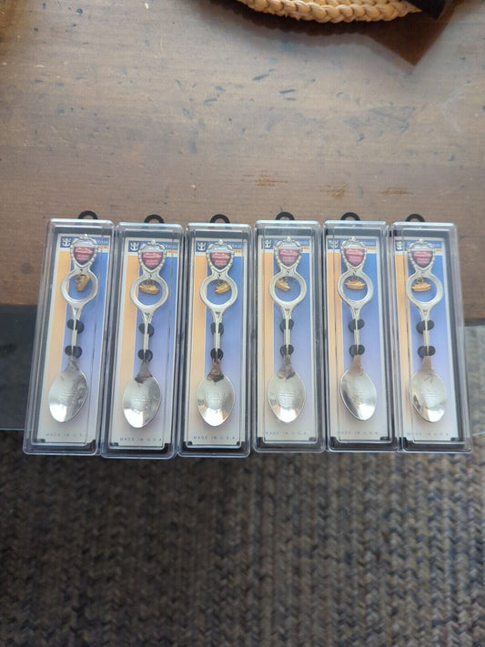 Six  Nordic Express Royal Caribbean int'l Cruise Ship Souvenir Spoons With Charm