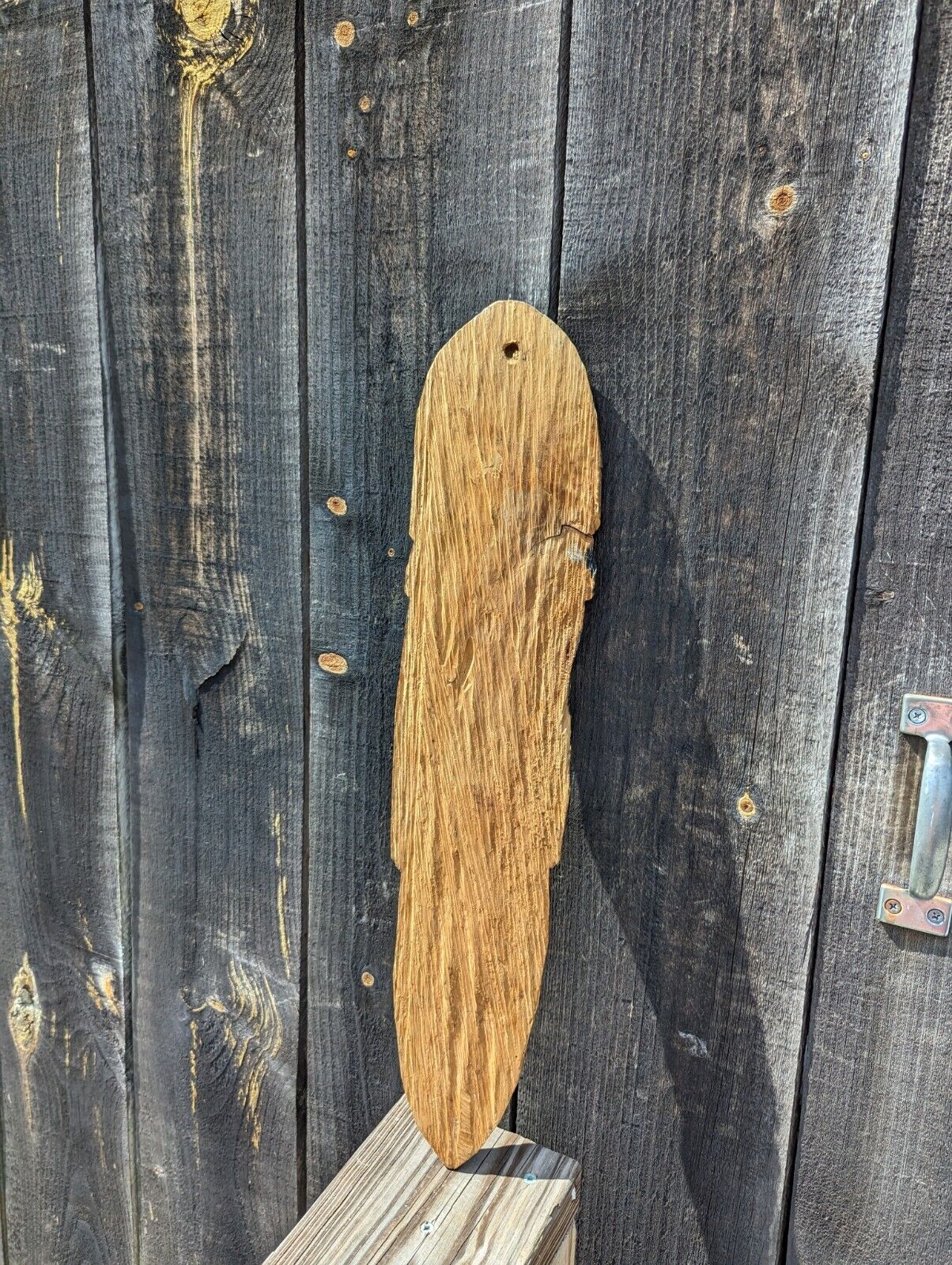 Slender Elongated Primitive Bearded Real Wood Carved Man Mask Wall Hanging 2 Ft