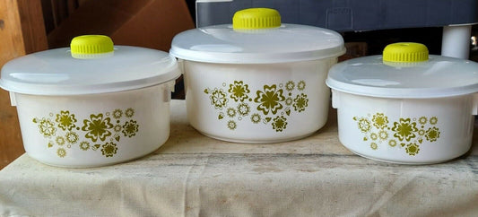 green floral microwave cookware and Storage set