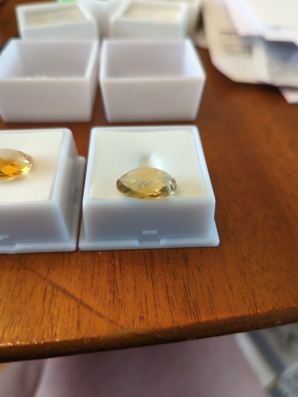 Two Loose Citrine Cut Gems Stones 17.00 Cts Total Wt 16x12mm Each Oval Shaped