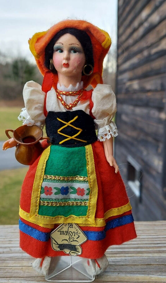 Vintage Magis Roma Italian Handmade 7” Doll W/ Tag