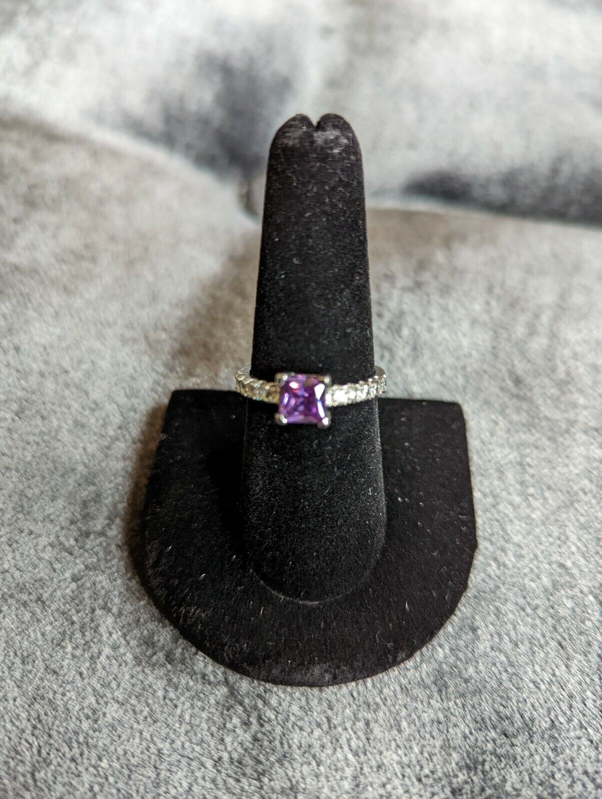 Purple Amethyst 925 Silver Ring Gift  Size 8