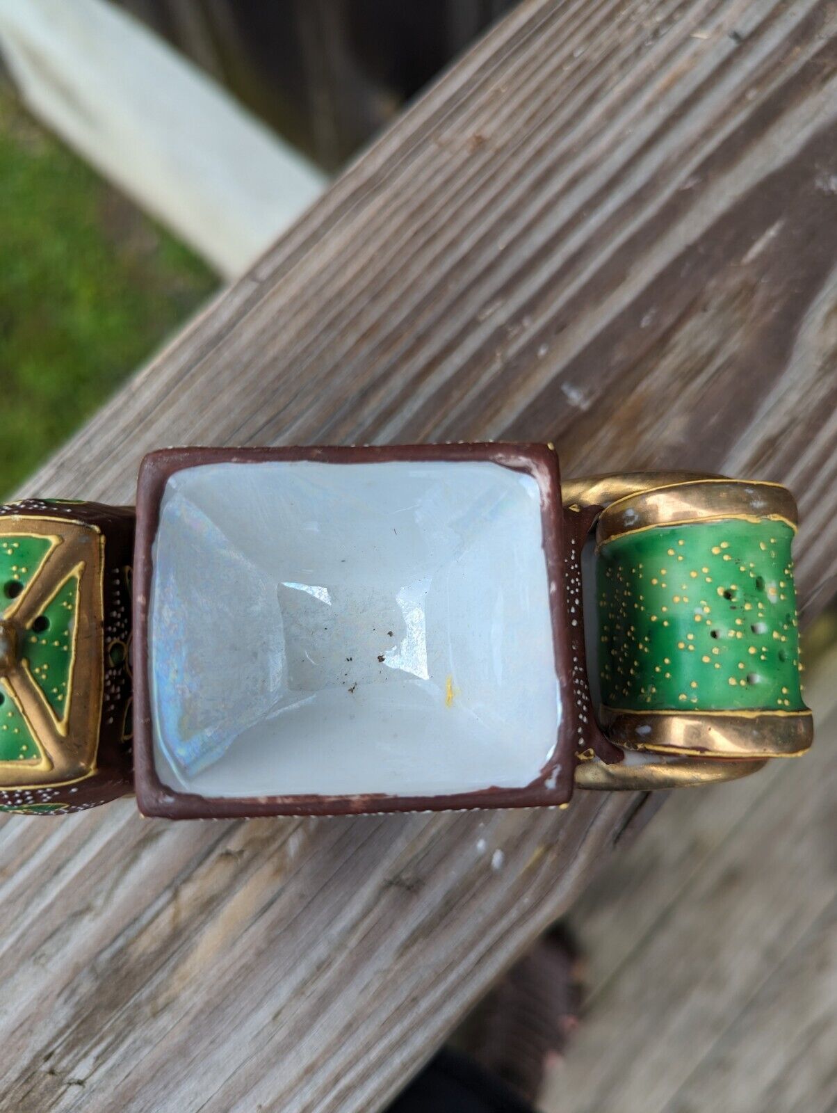 Vintage Ornate Porcelain Carriage Salt Pepper & Sugar Set 6" Wide Made in Japan