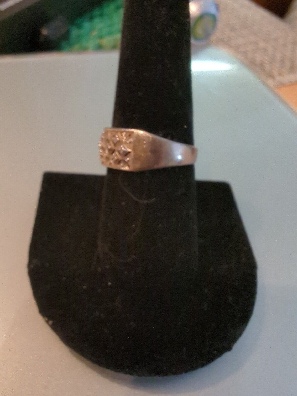 Intricate Wid Band 925 Silver Ring Marked Size 7.75 3 Grams