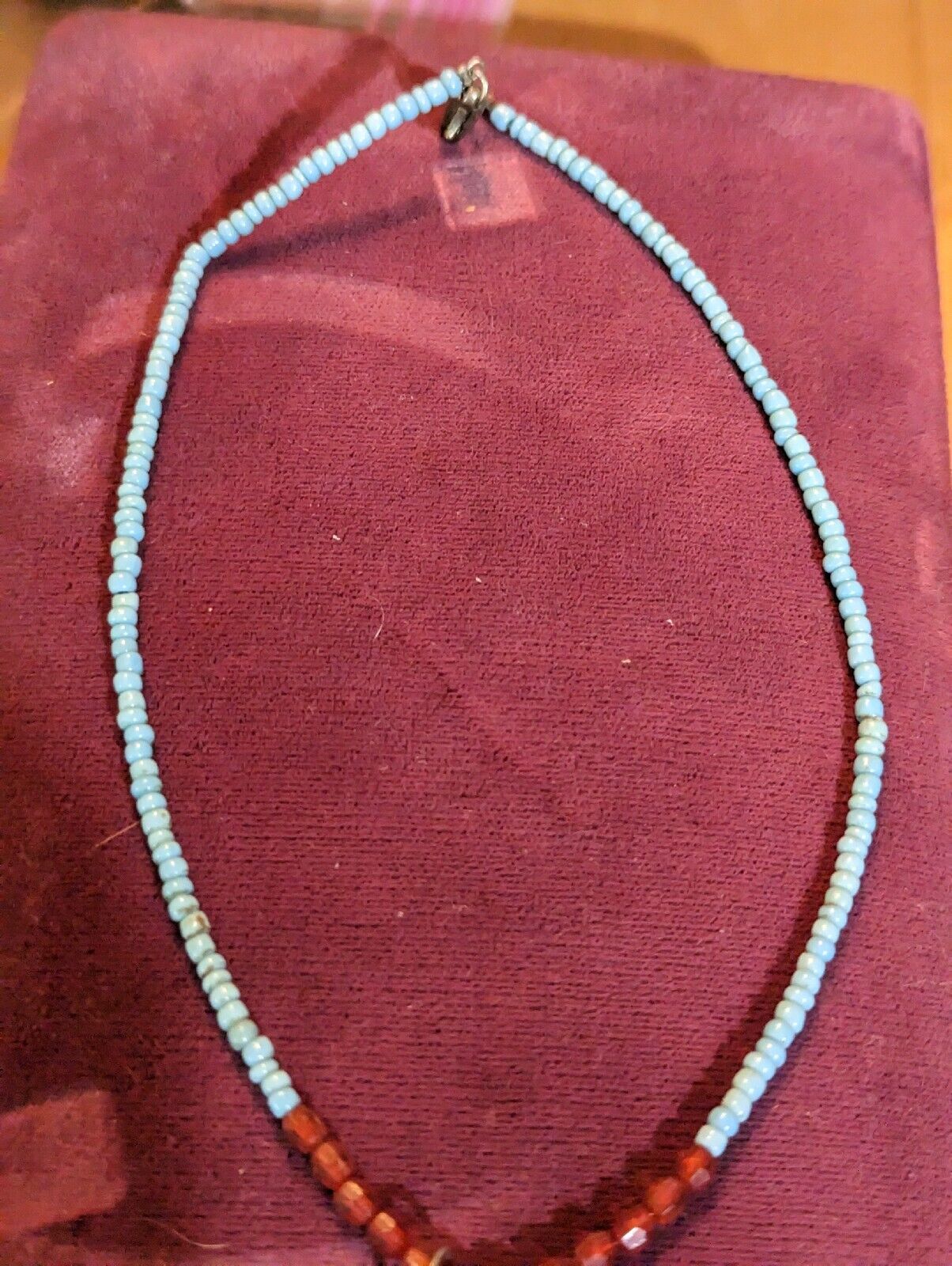 Beaded Etched Shell Necklace