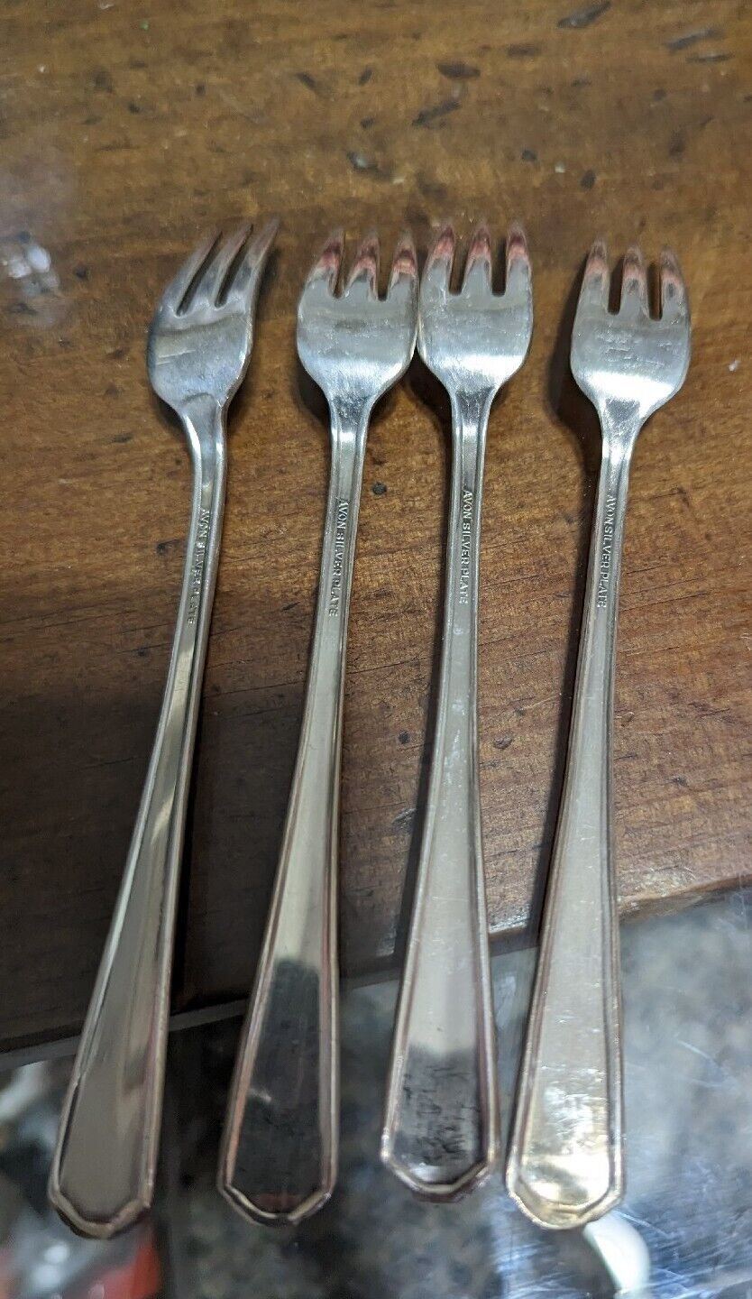 Set Of Four Vintage Avon Silver Plated Cocktail Forks