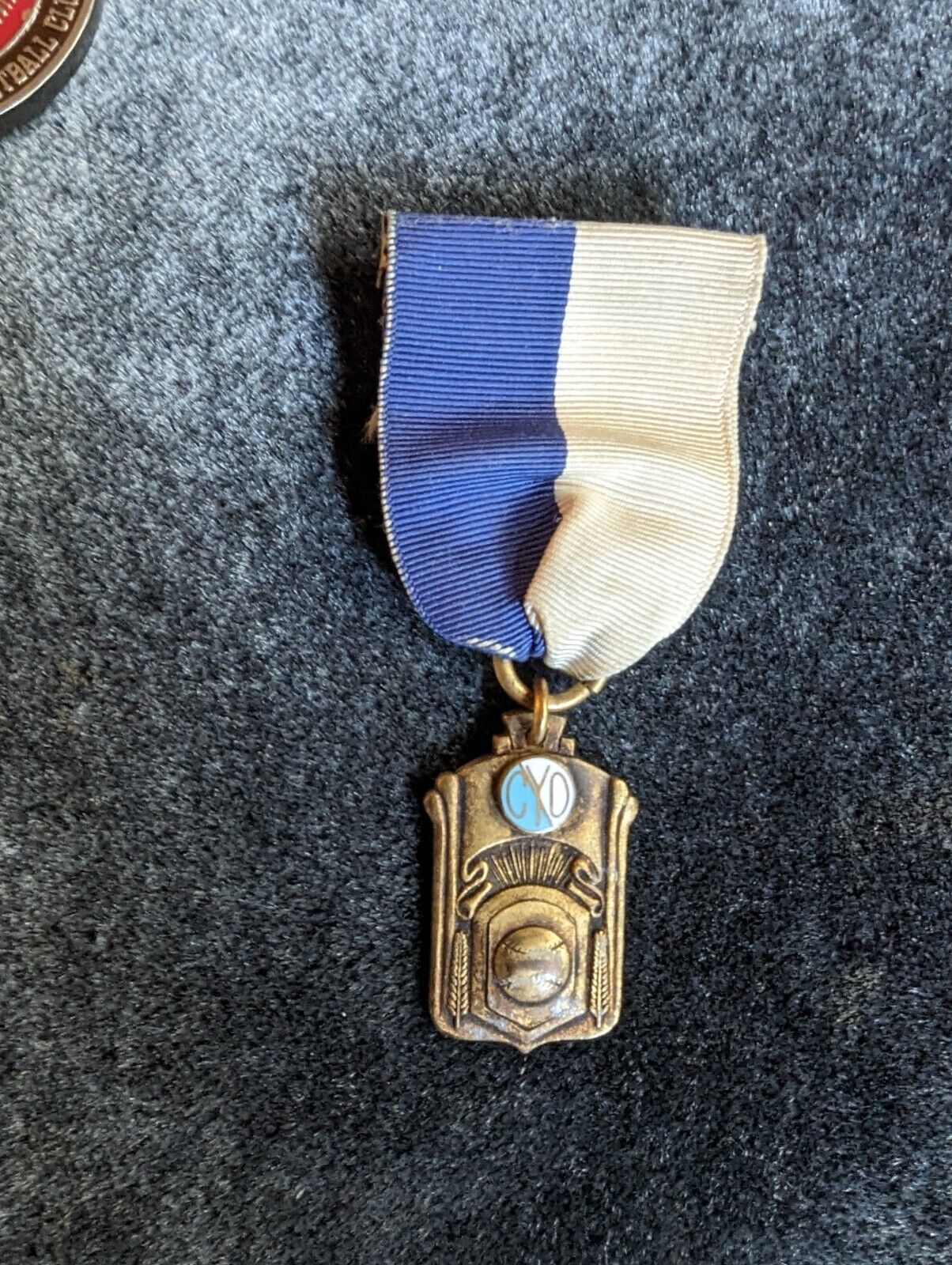 1941 RELAY CYO Baseball Sports Award Medallion Ribbon Medal