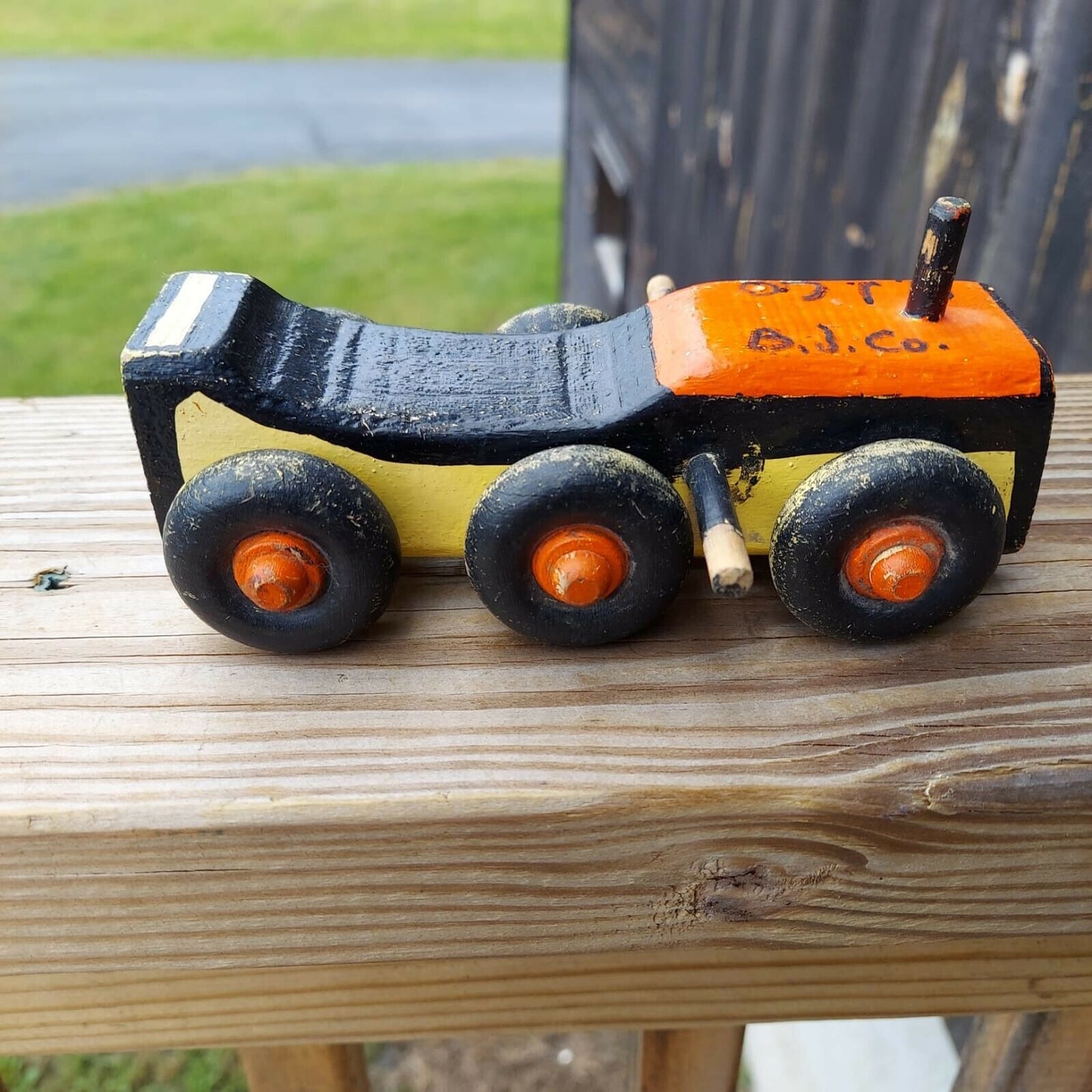 Vintage Wooden Airplane And Truck Toys Models