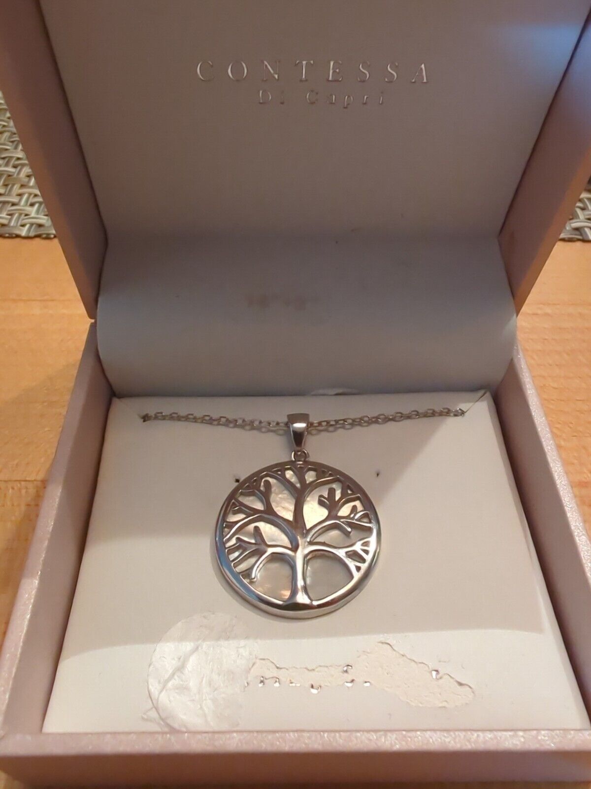 Contessa Di Capri Sterling Silver Over Mother Of Pearl Tree Of Life Pendant