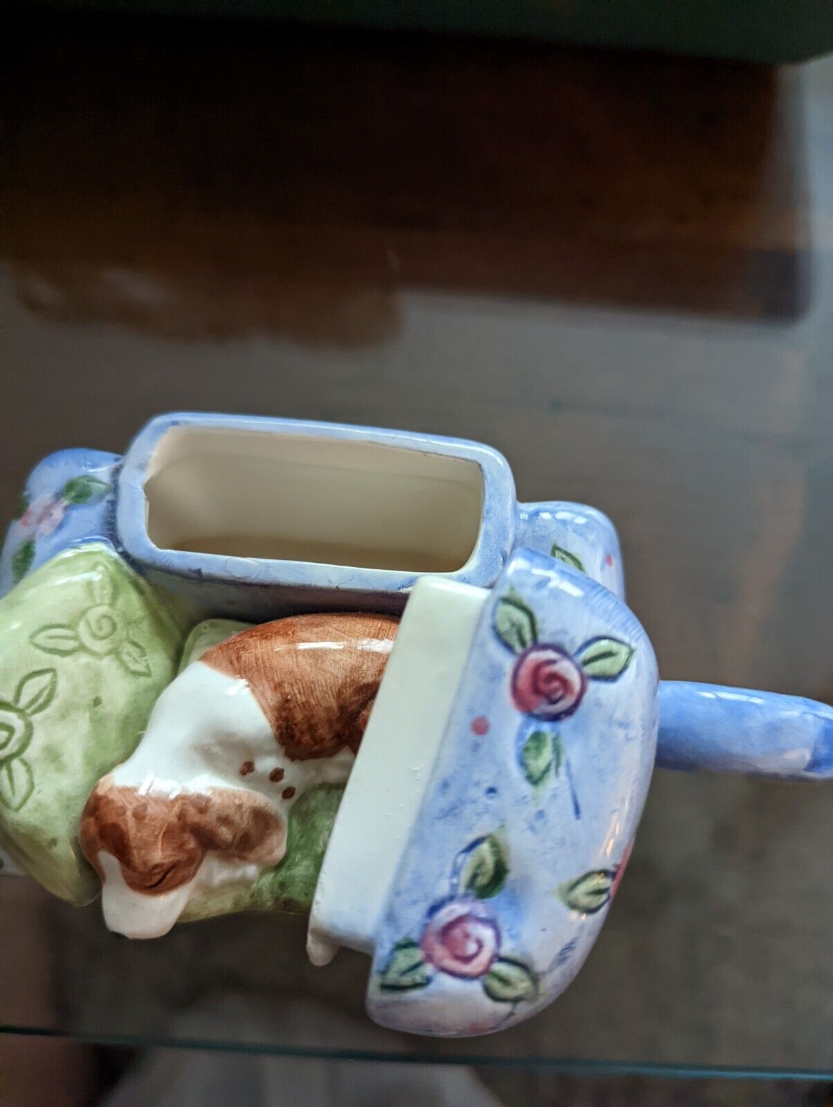 World Bazaar Adorable Beagle Puppy Dog Sleeping on Antique Style Sofa Teapot