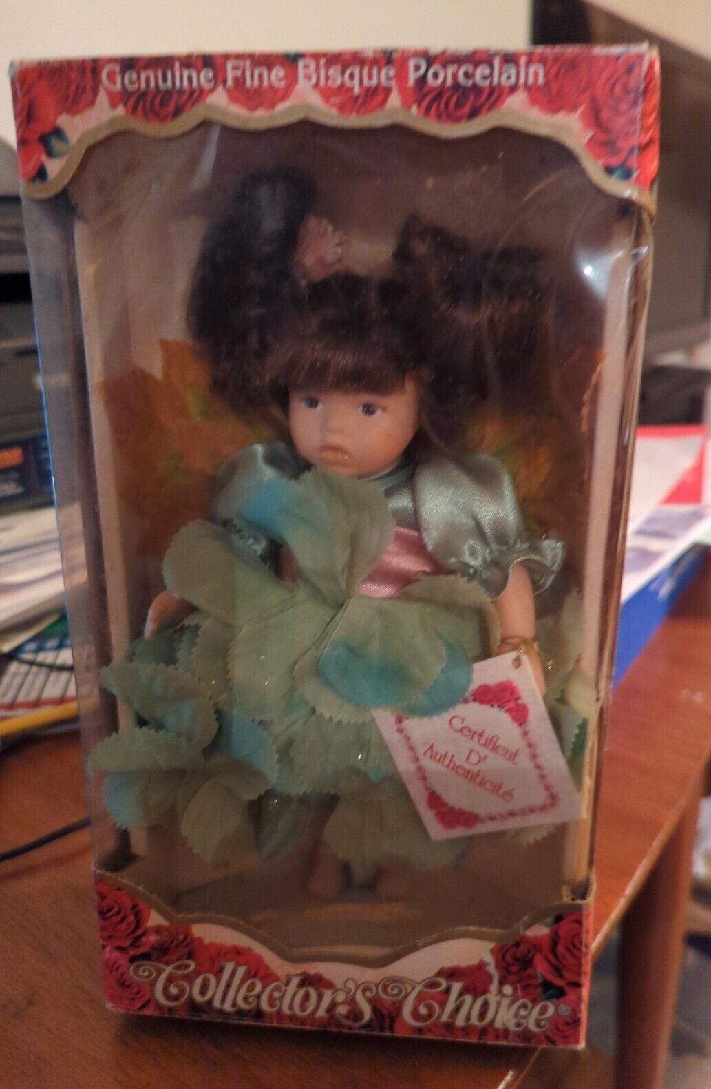 Beautiful Collectors Choice Green Dressed Doll By Dan Dee