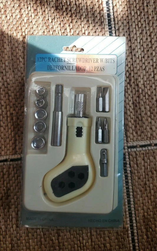 Rachet Screwdriver and Bits Set  12pc set