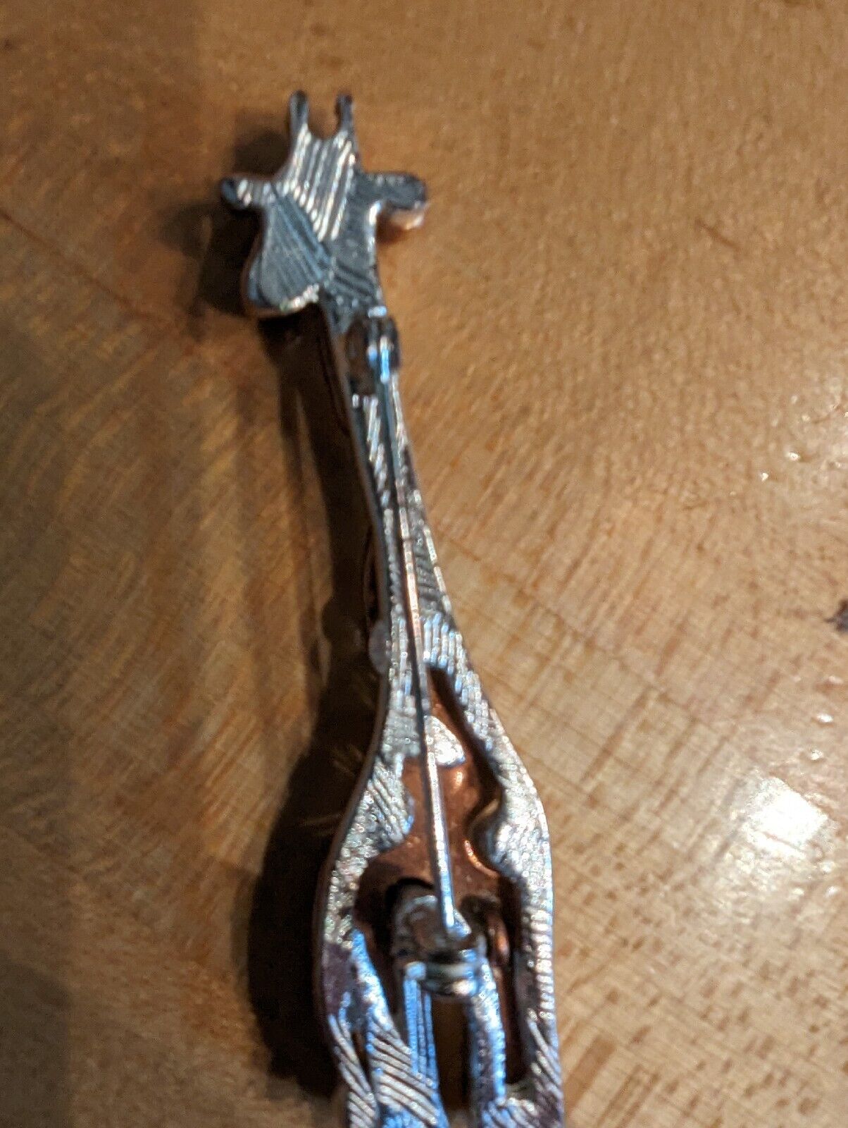 Copper Over Silver Tone Giraffe Brooch Pin MCM