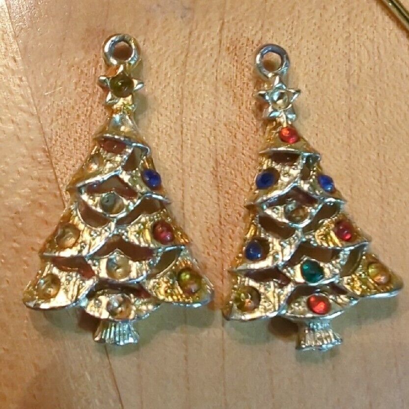 Two Vintage Christmas Trees Pendant