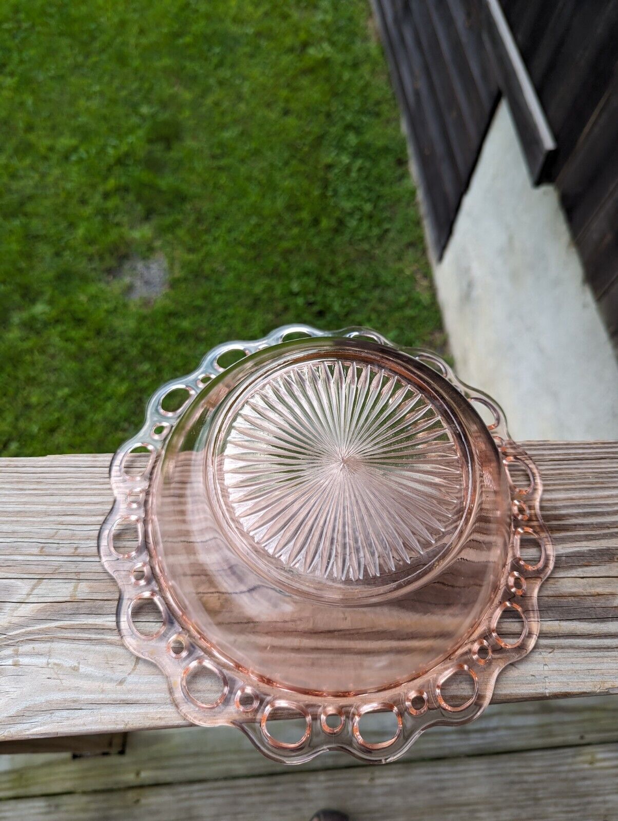 Vintage 1930's Anchor Hocking Old Colony Open Lace Pink Depression Glass Bowl